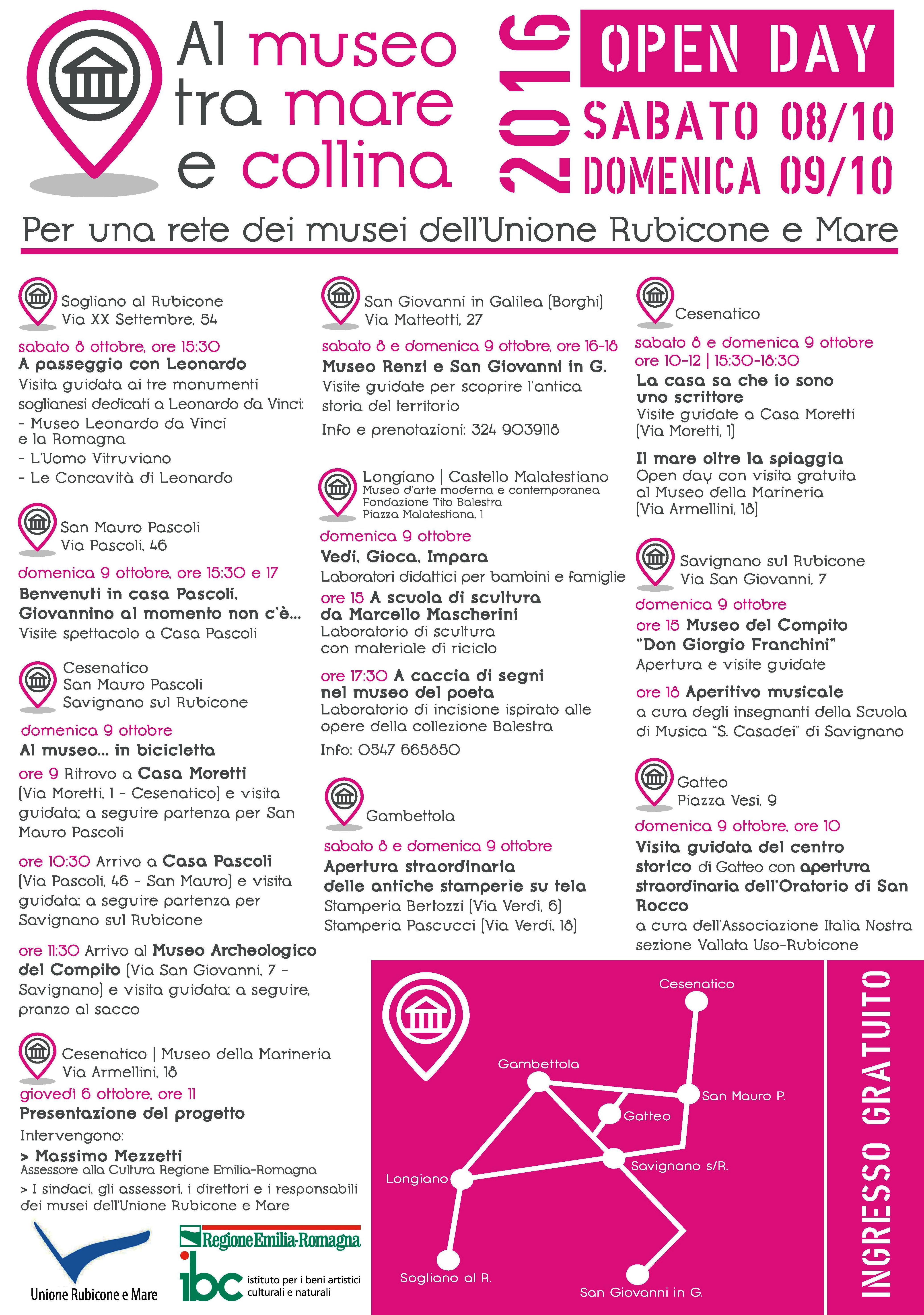Sabato 8 e domenica 9 ottobre primo open day della rete dei “Musei del Rubicone”